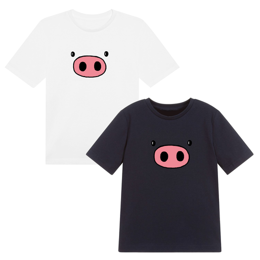 Pink Pig Face T-shirt Kids Unisex Tee Cute Animal T Fashion Top