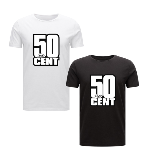 Black & White 50 Cent Logo Adults Hip Hop Rap Tee 50 Cent Rock Party Legend On Tour