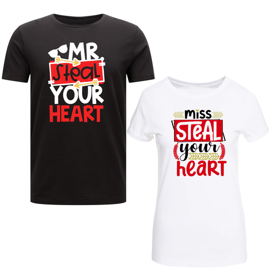 Mr And Miss Steal Your Heart Couple Matching Valentine's Day Lovers T-Shirt