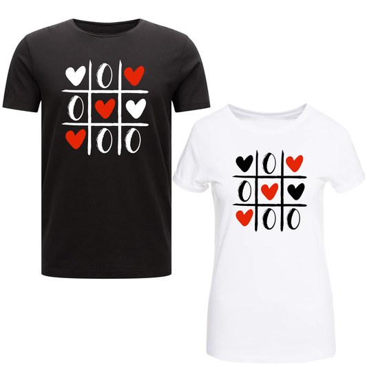 Love Always Wins Tic Tac Toe Game Heart Valentine's Gift Top T-Shirt Lovers
