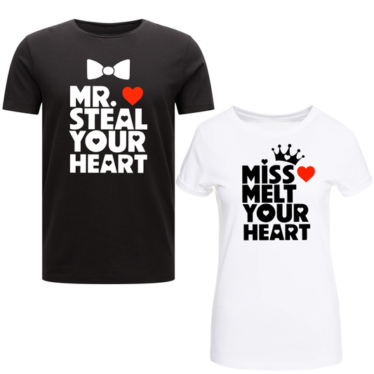 Mr And Miss Steal Your Heart Couple Matching T-Shirt Valentine's Gift Lover
