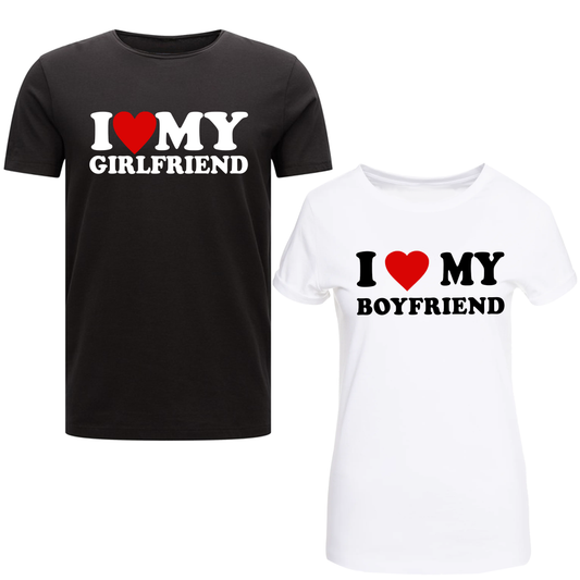 I Love My Girlfriend And I Love My Boyfriend Couple Valentine's Matching T-Shirt